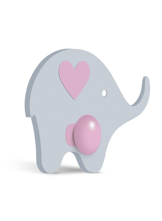FLY FROG Wooden Decorative Fun Wall Hooks for Kids Room Décor | Decorate Nursery & Playroom Wall Mounted Hooks | Thoughtful Return Gift and Birthday Gifting Option (Elephant_Pink) - Image 1